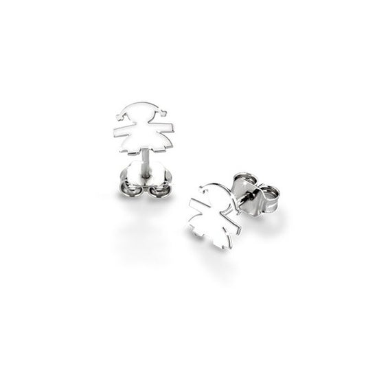 PMG004 Aretes figura de niña base Blanca